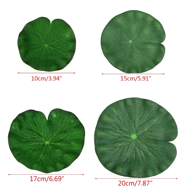 Lotus sztuczny, pływający staw z funkcją wody - 4 paczki, 4 rozmiary liści lotosu - Wianko - 6