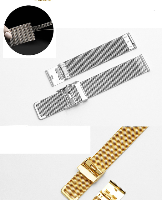 Pasek zegarka Milanese Loop PEIYI - 18mm, 20mm, 22mm - stal nierdzewna, metalowa klamra - Wianko - 10
