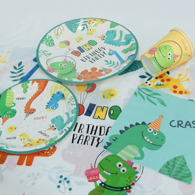 Dekoracje urodzinowe - Dinozaur dla firm i imprez - balony, banner, dekoracja tortu - chłopięca Baby Shower - Wianko - 8