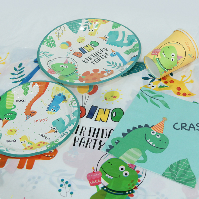 Dekoracje urodzinowe - Dinozaur dla firm i imprez - balony, banner, dekoracja tortu - chłopięca Baby Shower - Wianko - 23