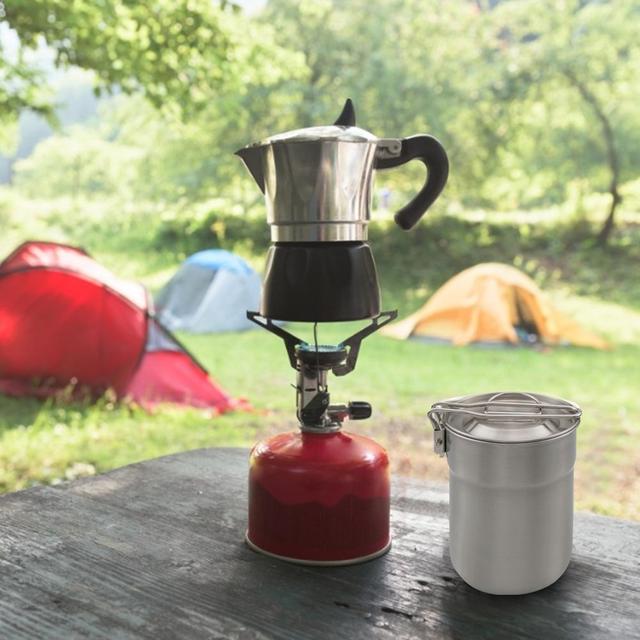 Składany tytanowy kubek Camping 1L - filiżanka kawy, piknik, woda, ze stali nierdzewnej, wielofunkcyjny garnek do podgrzewania na zewnątrz - Wianko - 8
