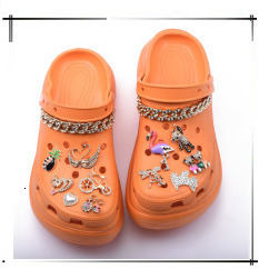 Dziewczęce Croc Charms z motylem - ozdoba butów z metalu i błyskotkową koroną - Wianko - 54