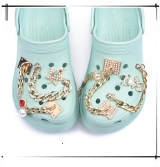 Dziewczęce Croc Charms z motylem - ozdoba butów z metalu i błyskotkową koroną - Wianko - 53