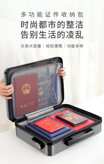 Duża aktówka gospodarstwa domowego z wielofunkcyjnym boxem, idealna na paszport, laptop i ważne dokumenty - Wianko - 1