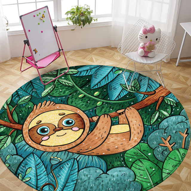 Miękki okrągły dywan dla dzieci - Tapeta Peludo Cartoon - Wianko - 7