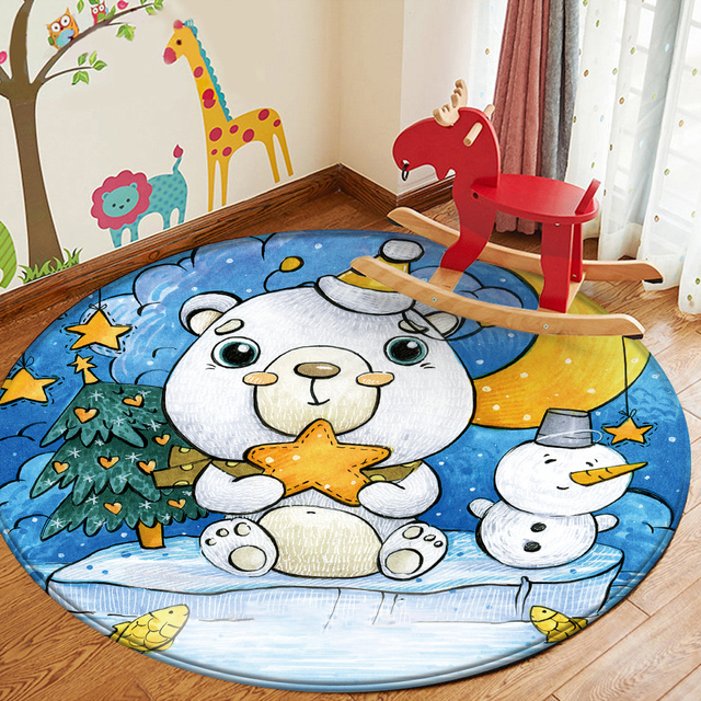 Miękki okrągły dywan dla dzieci - Tapeta Peludo Cartoon - Wianko - 15