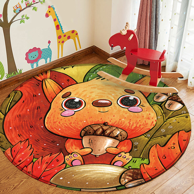 Miękki okrągły dywan dla dzieci - Tapeta Peludo Cartoon - Wianko - 12