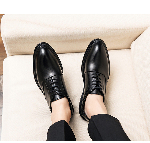 Męskie szpiczaste buty formalne na wiosnę i jesień, idealne do biura, jazdy samochodem i ceremonii - Wianko - 18
