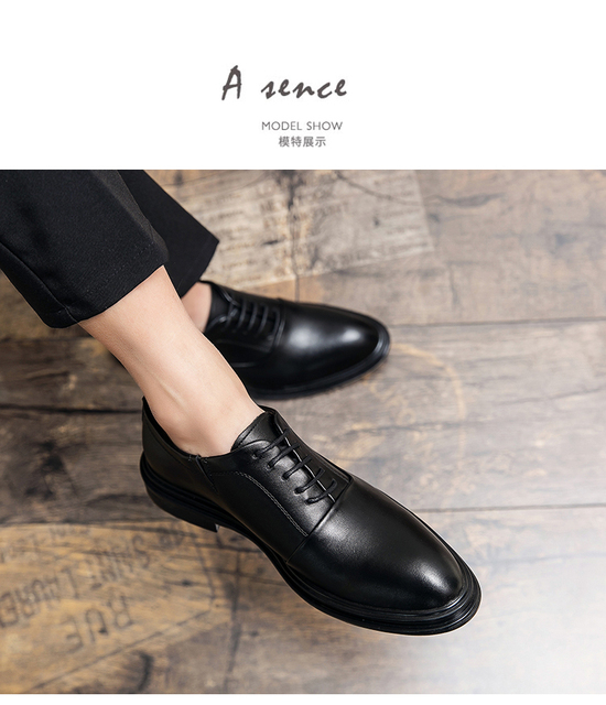 Męskie szpiczaste buty formalne na wiosnę i jesień, idealne do biura, jazdy samochodem i ceremonii - Wianko - 14