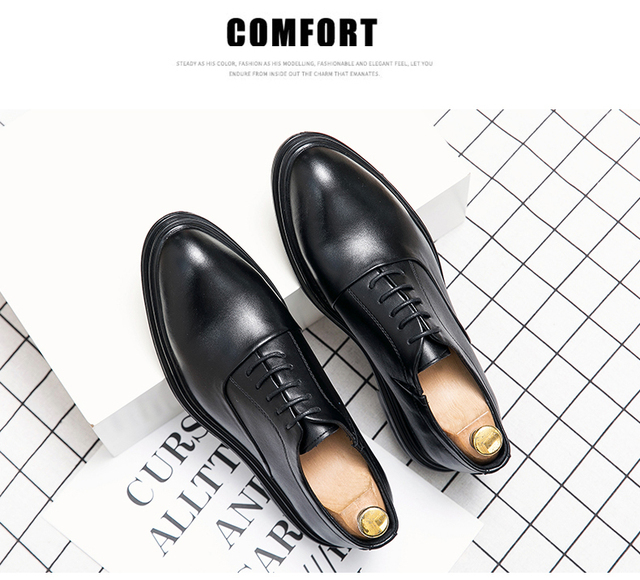 Męskie szpiczaste buty formalne na wiosnę i jesień, idealne do biura, jazdy samochodem i ceremonii - Wianko - 3