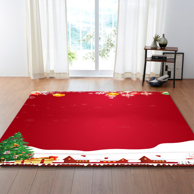 Wesołe świąteczne dywany 3D Snowflower do sypialni oraz salonu – miękka gąbka, zmywalne antypoślizgowej maty podłogowe dla dzieci - Wianko - 2