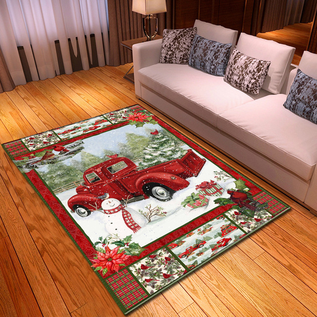 Wesołe świąteczne dywany 3D Snowflower do sypialni oraz salonu – miękka gąbka, zmywalne antypoślizgowej maty podłogowe dla dzieci - Wianko - 10