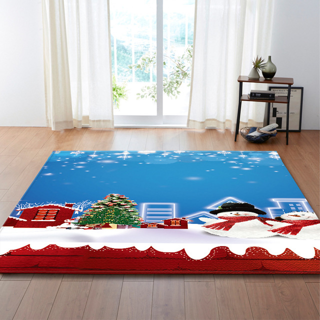 Wesołe świąteczne dywany 3D Snowflower do sypialni oraz salonu – miękka gąbka, zmywalne antypoślizgowej maty podłogowe dla dzieci - Wianko - 6