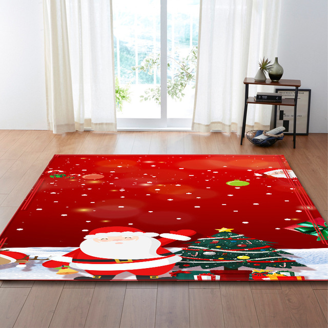 Wesołe świąteczne dywany 3D Snowflower do sypialni oraz salonu – miękka gąbka, zmywalne antypoślizgowej maty podłogowe dla dzieci - Wianko - 4