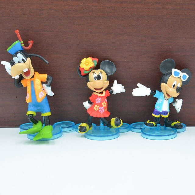 Figurki akcji Disney Anime 6 sztuk Mickey Mouse, Kaczor Donald, Goofy, Minnie Mouse - zabawki PVC dla dzieci i prezenty na Boże Narodzenie - Wianko - 3