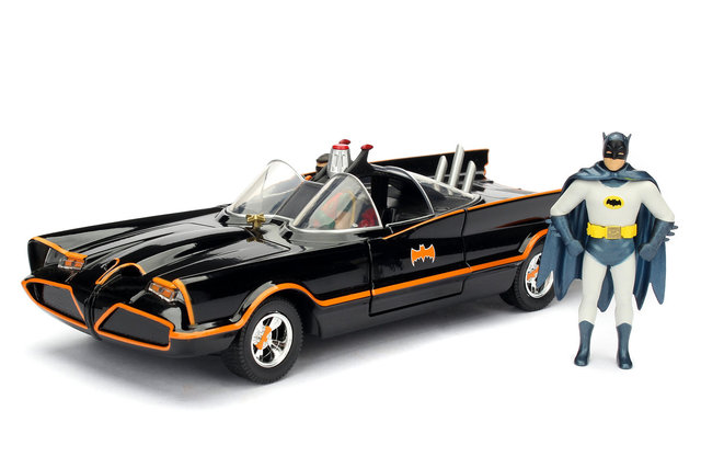 Batman B & C Classic Batmobile 1966 Model Diecast Car 1/24 skala + 25 sztuk DIY - Wianko - 3