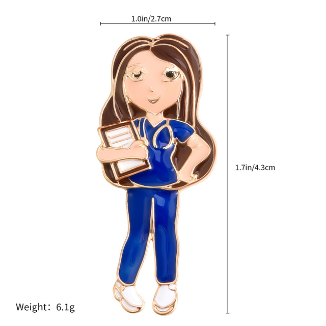 Broszka pielęgniarki Harong w kształcie lekarza szpitalnego - medyczna biżuteria klapkowa - Wianko - 6
