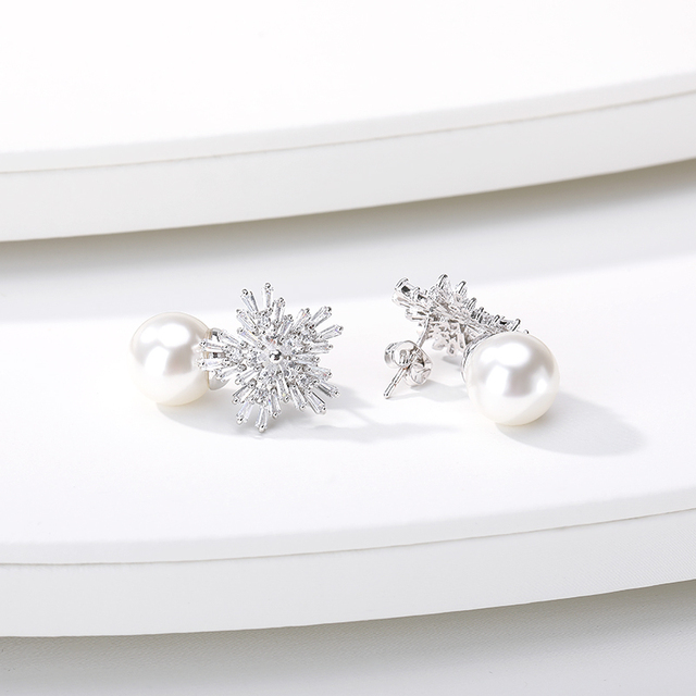 Kolczyki sztyft z płatkami śniegu Rhinestone kryształowe wiszące Bohemia prezenty dla kobiet - Wianko - 7