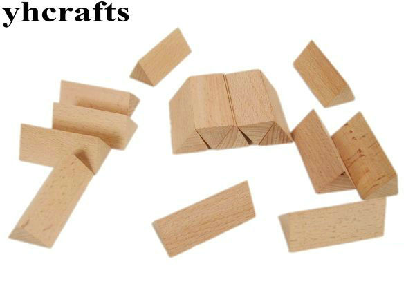 20 sztuk drewnianych trójkątnych pryzmatów rozmiar 2.3x5cm - zabawki edukacyjne dla przedszkola i wczesnej edukacji - Wianko - 1