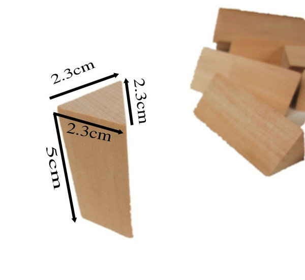 20 sztuk drewnianych trójkątnych pryzmatów rozmiar 2.3x5cm - zabawki edukacyjne dla przedszkola i wczesnej edukacji - Wianko - 2