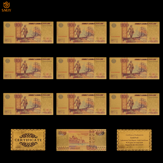 Zestaw 10 rubli - 10 sztuk/partia rosyjska replika waluta, kolor pamiątka złota kolekcja banknotów - Wianko - 30
