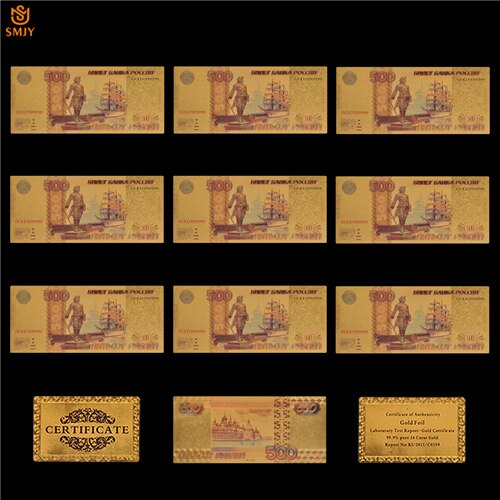 Zestaw 10 rubli - 10 sztuk/partia rosyjska replika waluta, kolor pamiątka złota kolekcja banknotów - Wianko - 28