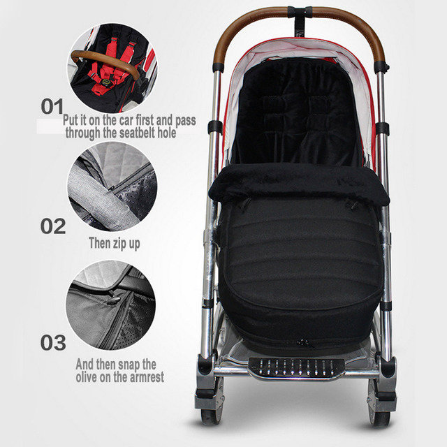 Wiatroszczelne, ciepłe nakładki na buty do wózka dla niemowląt - Wianko - 3