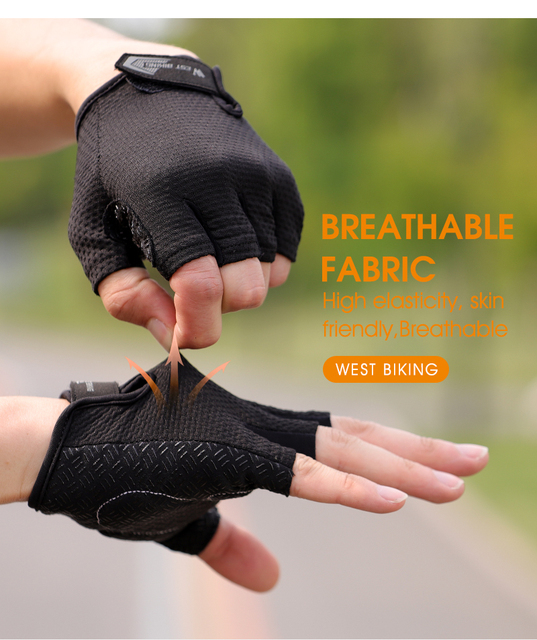 Rękawice rowerowe półpalce West Biking antypoślizgowe - oddychające sportowe męskie i damskie rękawice letnie MTB - Wianko - 8