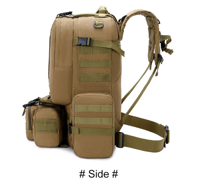 Plecak taktyczny męski 50L 4w1 wodoodporny - piesze wycieczki, wspinaczka, skałkowa, wojskowa - Wianko - 15