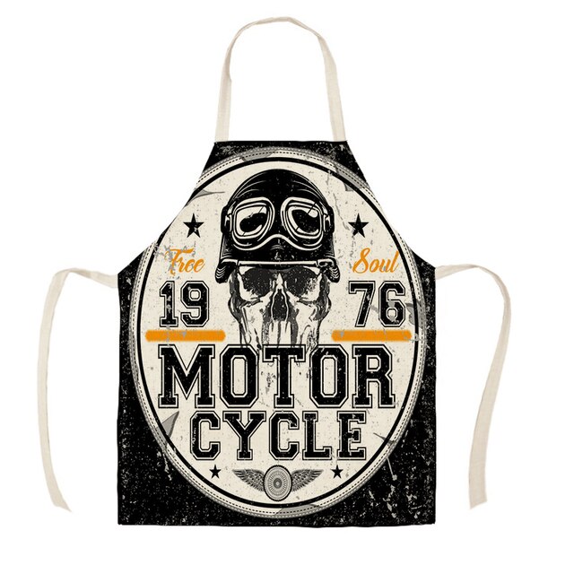 Fartuch kuchenny motocykl plakat bawełniany dla mężczyzn - Delantal Cocina - Wianko - 4