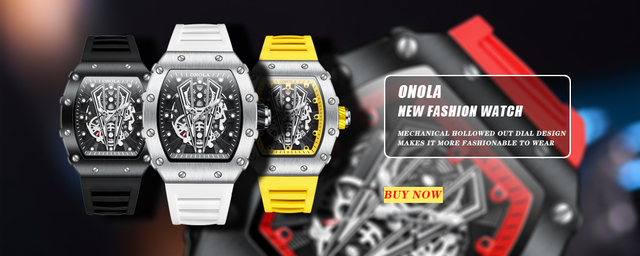Zegarek kwadratowy ONOLA marki moda – luksusowy, wodoodporny z mechanizmem automatycznym dla mężczyzn - Wianko - 1