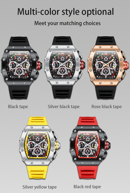 Zegarek kwadratowy ONOLA marki moda – luksusowy, wodoodporny z mechanizmem automatycznym dla mężczyzn - Wianko - 4