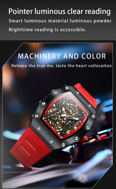 Zegarek kwadratowy ONOLA marki moda – luksusowy, wodoodporny z mechanizmem automatycznym dla mężczyzn - Wianko - 9