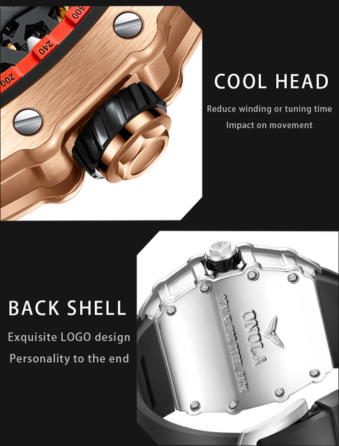 Zegarek kwadratowy ONOLA marki moda – luksusowy, wodoodporny z mechanizmem automatycznym dla mężczyzn - Wianko - 13