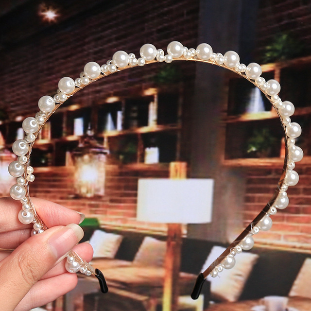 Nowa perła luksusowa z pałąkiem - korona na głowę, kokardka dla dziewczyn, biżuteria do włosów, moda ślubna - Wianko - 5