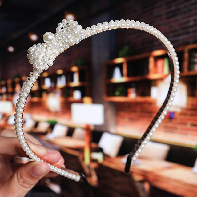 Nowa perła luksusowa z pałąkiem - korona na głowę, kokardka dla dziewczyn, biżuteria do włosów, moda ślubna - Wianko - 14