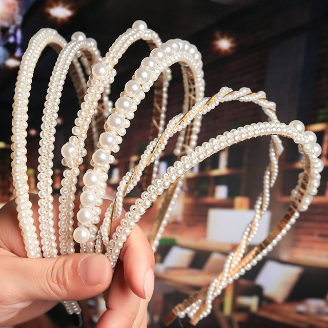 Nowa perła luksusowa z pałąkiem - korona na głowę, kokardka dla dziewczyn, biżuteria do włosów, moda ślubna - Wianko - 2