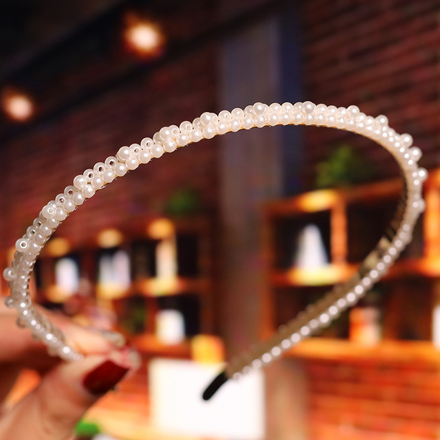 Nowa perła luksusowa z pałąkiem - korona na głowę, kokardka dla dziewczyn, biżuteria do włosów, moda ślubna - Wianko - 3