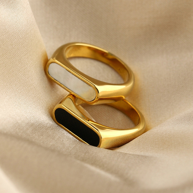Nowoczesne obrączki ślubne z 2021 r. ze złotą glazurowaną kroplą - oryginalna biżuteria gotycka dla kobiet, wykonana z wysokojakościowej stali nierdzewnej - Wianko - 12