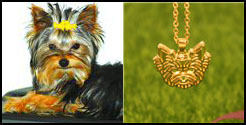 Antyczny naszyjnik z wisiorkiem Yorkshire Terrier - biżuteria Retro złoto/srebro - Wianko - 16