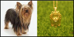 Antyczny naszyjnik z wisiorkiem Yorkshire Terrier - biżuteria Retro złoto/srebro - Wianko - 15