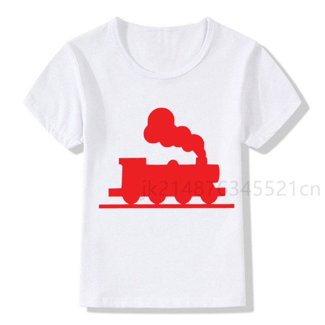 Pociąg kreskówka towarowy koszulka biała dziecięca moda Streetwear Plus Size Train - Wianko - 14