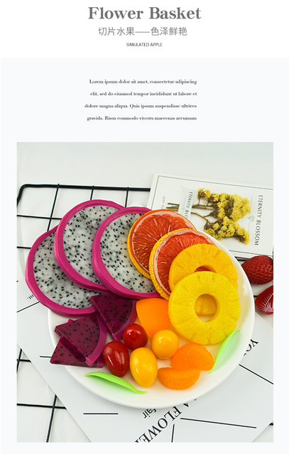Sztucznie owocowe plastry - małe plastikowe modele do dekoracji imprez, fotografii ślubnych i kuchni - Wianko - 32