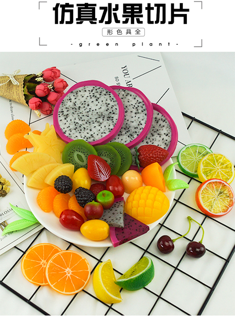 Sztucznie owocowe plastry - małe plastikowe modele do dekoracji imprez, fotografii ślubnych i kuchni - Wianko - 31