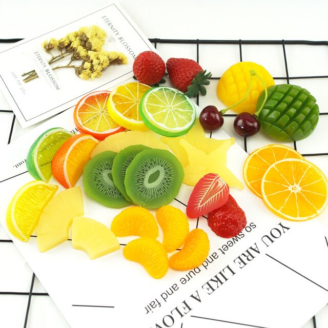 Sztucznie owocowe plastry - małe plastikowe modele do dekoracji imprez, fotografii ślubnych i kuchni - Wianko - 6