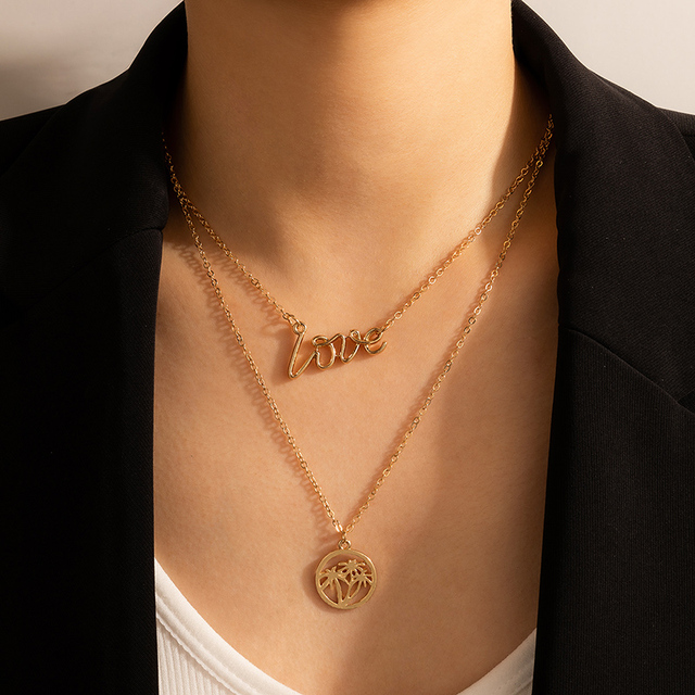 Romantyczny złoty naszyjnik z wisiorkiem, inspirowany drzewem Geometry, biżuteria czeska - Wianko - 1