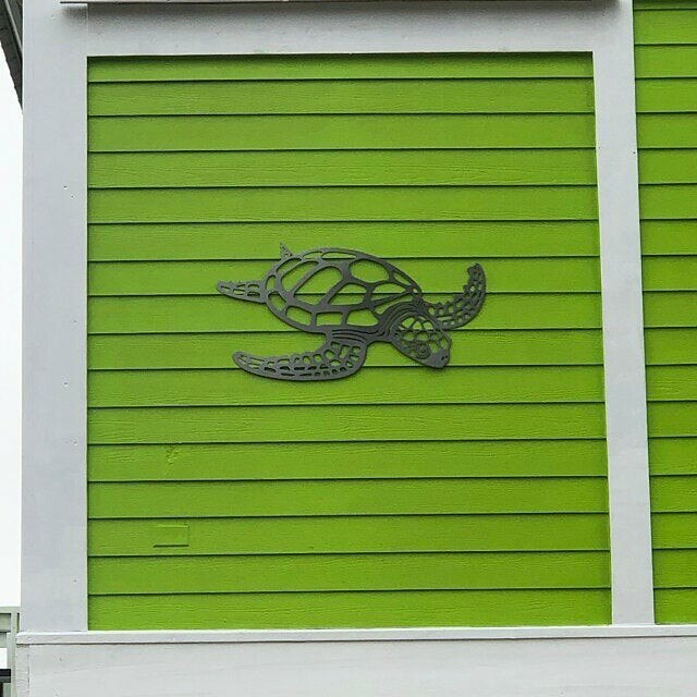 Metalowy Ornament z żółwiem morskim - Motyw plażowy, Dekoracje ścienne do salonu - Wianko - 2