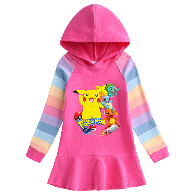 Sukienka dziecięca Pikachu Takara Tomy z kreskówki - idealna na wiosnę i jesień - Wianko - 3