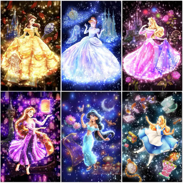 5D DIY Diamentowa Mozaika - Disney Cartoon Princess Series - Pełna Diamentowa Malowanka Cyrkonią - Wianko - 1