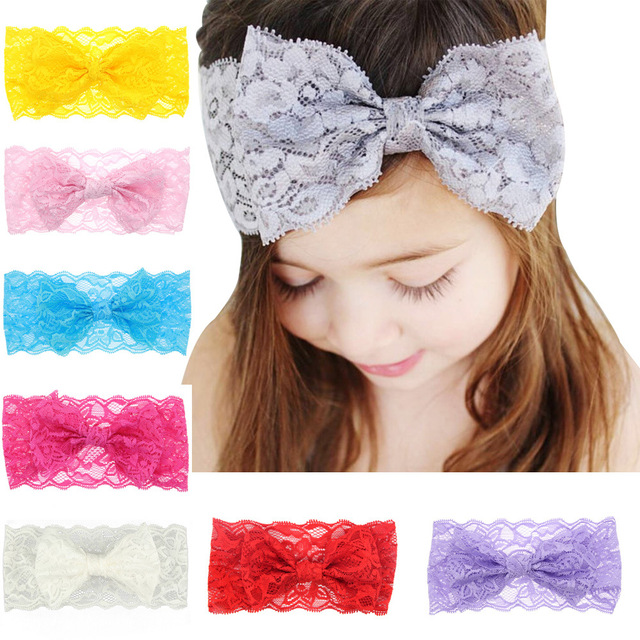 Opaska na głowę dla dzieci - Hairband Bow w kwiatowe wzory - różne kolory - Wianko - 4